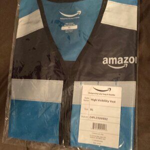 Amazon Reflective Delivery Vest Size XL Blue Brand New Sealed